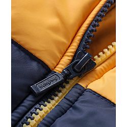 Babyhug Full Sleeves Hooded Jacket with Animal Patch - Yellow