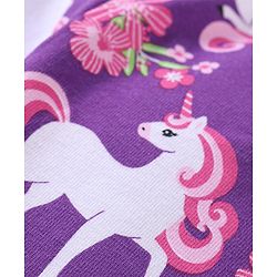 Babyhug Cotton Knit Full Length Leggings with Polka Dots & Unicorn Print Pack of 3 - Multicolour