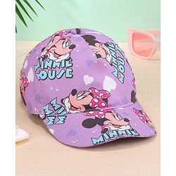 Babyhug Disney Summer Cap With Minnie Mouse Graphics - Purple