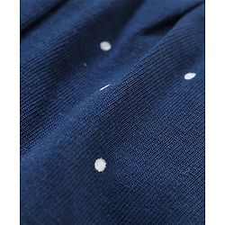 Babyhug Cotton Knit Half Sleeves Night Suit With Cat Print - Navy