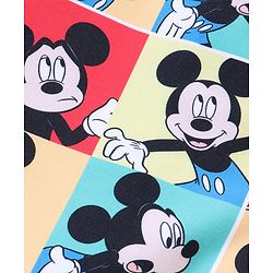 Babyhug Disney Raglan Sleeves Legged Swimsuit With Mickey Mouse Graphics - Multicolour