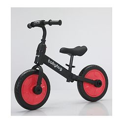 Babyhug 2 -1 Balance Bicycle 12 Inches - Red| Adjustable Seat Height| Removable Training Wheels| Removable Pedals| Puncture Proof Tyre