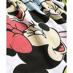 Babyhug Disney Interlock Puffed Sleeves Frock With Disney Minnie Mouse Print - White