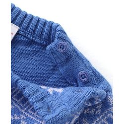 Babyhug Knit Full Sleeves Sweater Set with Aztec Design - Light Blue