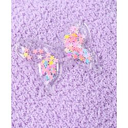 Babyhug Knitted Full Sleeves Turtle Neck Pullover Sweater With Butterfly Patch - Lilac