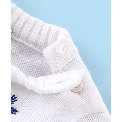 Babyhug Knitted Full Sleeves Pullovers Sweater With Floral Design - Offwhite
