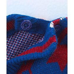 Babyhug Knitted Full Sleeves Sweater Set with Design - Blue