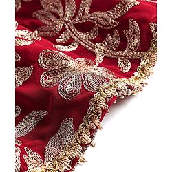 Babyhug Woven Half Sleeves Floral & Sequined Embroidered Choli Lehenga Set with Dupatta - Fuschia