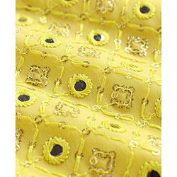 Babyhug Woven Full Sleeves Mirror Embroidered Kurta & Pyjama Set - Yellow
