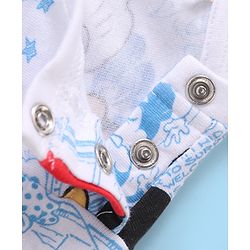 Babyhug Disney Cotton Knit Full Sleeves Night Suit with Mickey Mouse Graphics - White