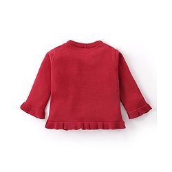 Babyhug Knitted Full Sleeves Sweater with Heart Cable Knit Design - Red