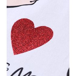 Babyhug Disney 100% Cotton Knit Half Sleeves Top with Minnie Mouse Graphics -White