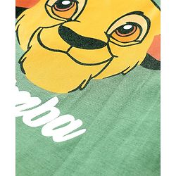Babyhug Disney Cotton Knit Half Sleeves T-Shirt with Lion King Graphics-Green
