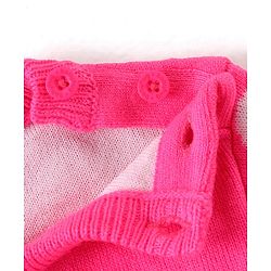 Babyhug Knit Full Sleeves Sweater Set with Floral Design - Pink