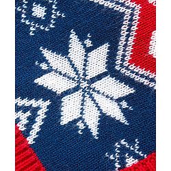 Babyhug Knit Full Sleeves Hooded Front Open Sweater Set Floral Design - Red & Blue