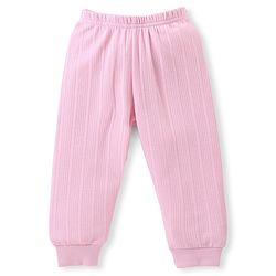 Babyhug Cotton Full Sleeves Thermal Vest and Pant Set Solid - Pink