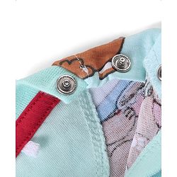 Babyhug Cotton Knit Full Sleeves T-Shirt & Dungaree Set with Bear Print - Red & Blue