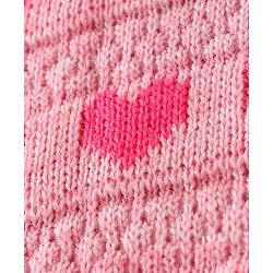 Babyhug Knit Full Sleeves Sweater Set with Heart Design -Pink
