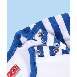 Babyhug 100% Cotton Knit Full Sleeves Onesies with Leggings Cap & Mittens Koala Print - Blue & White