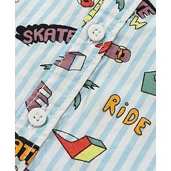 Babyhug Cotton Woven Half Sleeves Shirt With Palm Tree Print - Multicolor