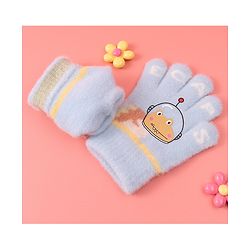 Babyhug Woollen Gloves with Crocodile Print - Sky Blue