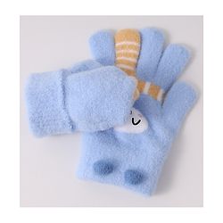 Babyhug Woollen Designed Gloves - Light Blue