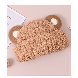 Babyhug Woolen Cap with Applique - White