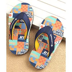Cute Walk by Babyhug Slip On Flip Flops Text Print - Navy