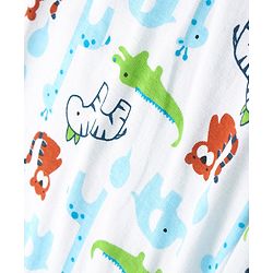 Babyhug Cotton Knit Full Length Lounge Pant with Animal Print - White