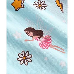 Babyhug Cotton Knit Full Length Lounge Pant Floral & Space Theme - Blue