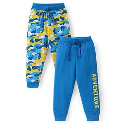 Babyhug Cotton Knit Full Length Lounge Pant Camouflage Print Pack of 2 - Multicolour