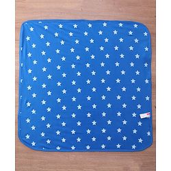 Babyhug Terry Knit Hooded Bath Towel With Star Print L 76 x B 76 cm - Blue