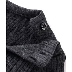 Babyhug Cotton Full Sleeves Pull Over Solid Thermal Vest - Dark Grey