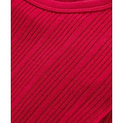 Babyhug Pull Over Full Sleeve Thermal Vest with Striped Design - Red