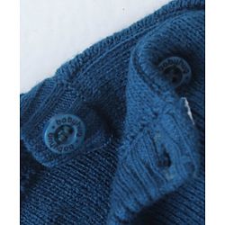 Babyhug Knitted Full Sleeves Striped Pullover Sweater Set - Navy Blue