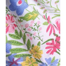 Babyhug Single Jersey Knit Frill Sleeves Schiffli Top & Layered Skirt with Floral Print - Multicolour