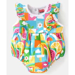 Babyhug 100% Cotton Knit Sleeveless Onesies with Fruity Print -Multicolour