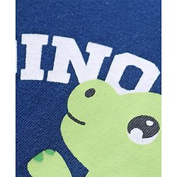 Babyhug Cotton Knit Full Sleeves T-Shirt with Dino Print - Navy Blue