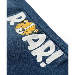 Babyhug Full Length Stretchable Denim Jeans with Text Print - Blue