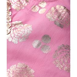 Babyhug Sleeveless Sequinned Embroidered Top with Sharara & Dupatta Indowestern Set - Pink