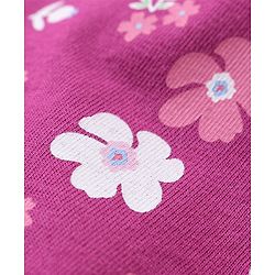 Babyhug Cotton Knit Full Sleeves Top With Floral Print - Dark Pink