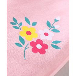 Babyhug Cotton Knit Full Length Lounge Pants Polka Dots & Floral Print with Bow Detailing Pack of 3 - Pink & Blue