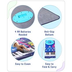 Babyhug 9-in-1 Musical Playmat with Piano, Drum & AUX Support|Sensory & Auditory Stimulation|24 Keys, 8 Instruments, 10 Demos|Easy-to-Clean, Gift-Ready|3+ Years|BIS Certified|L*B: 90x70 cm