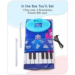 Babyhug 9-in-1 Musical Playmat with Piano, Drum & AUX Support|Sensory & Auditory Stimulation|24 Keys, 8 Instruments, 10 Demos|Easy-to-Clean, Gift-Ready|3+ Years|BIS Certified|L*B: 90x70 cm