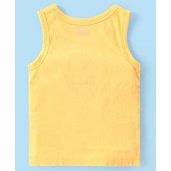 Babyhug 100% Organic Cotton Knit Sleeveless Set of  Vests with Striped & Bear Print Pack of 3 - Multicolour