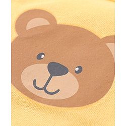 Babyhug 100% Organic Cotton Knit Sleeveless Set of  Vests with Striped & Bear Print Pack of 3 - Multicolour