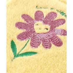 Babyhug Knitted Full Sleeves Pullover Sweater with Floral Design - Yellow