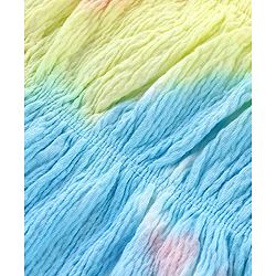 Babyhug Cotton Knit Half Sleeves Cold Shoulder Tie & Dye Top & Pants Set - Multicolor