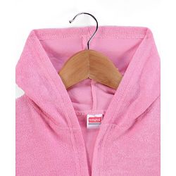 Babyhug Cotton Terry Knit Full Sleeves Hooded Bath Robe with Pocket Cat Embroidery - Pink