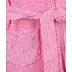 Babyhug Cotton Terry Knit Full Sleeves Hooded Bath Robe with Pocket Cat Embroidery - Pink